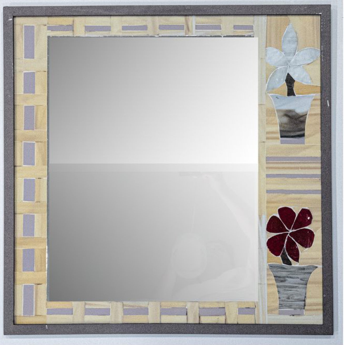 Handcrafted Decorative Mirror with Stained Glass